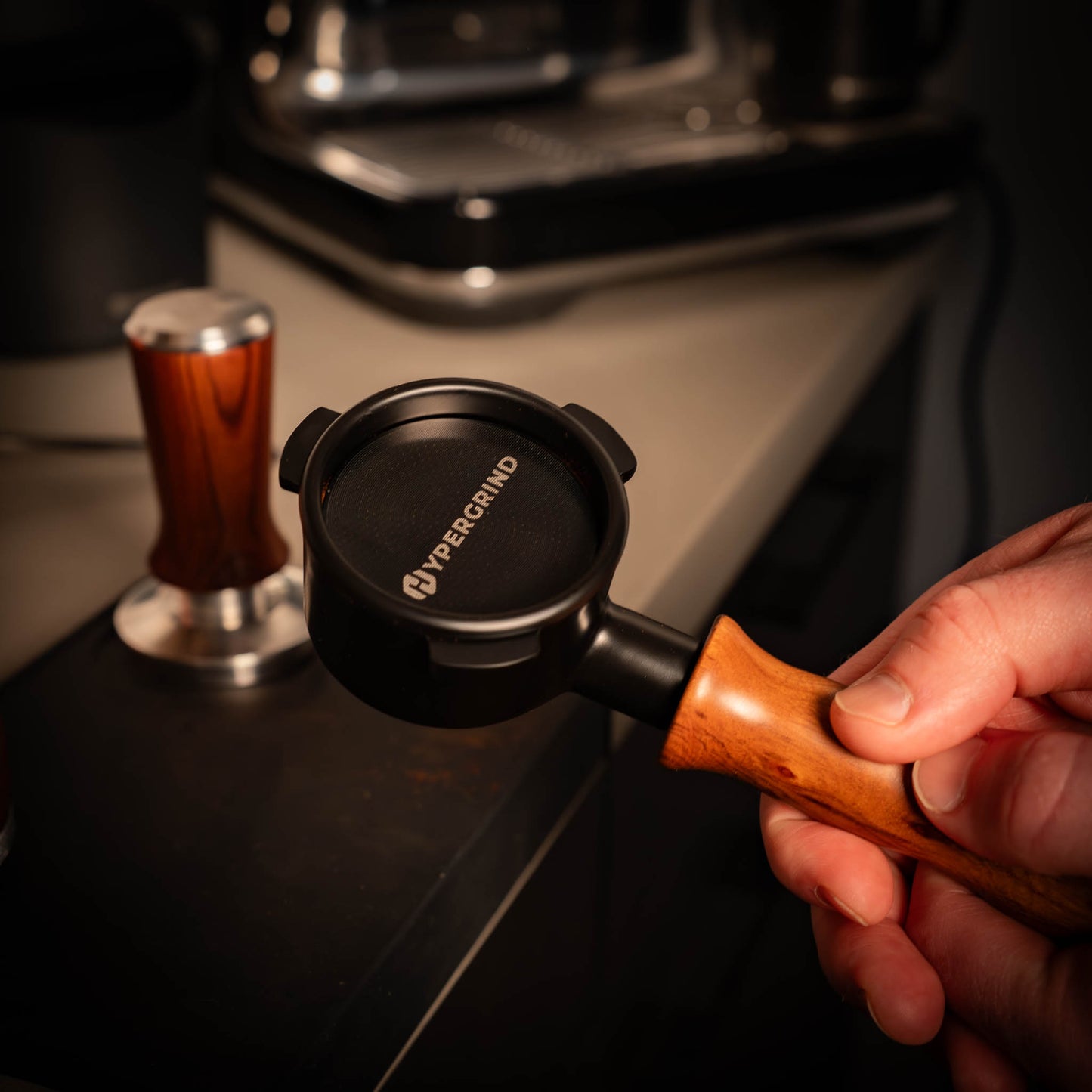 Breville 58mm Dual Boiler/Oracle Bottomless Portafilter (Black/Rosewood)