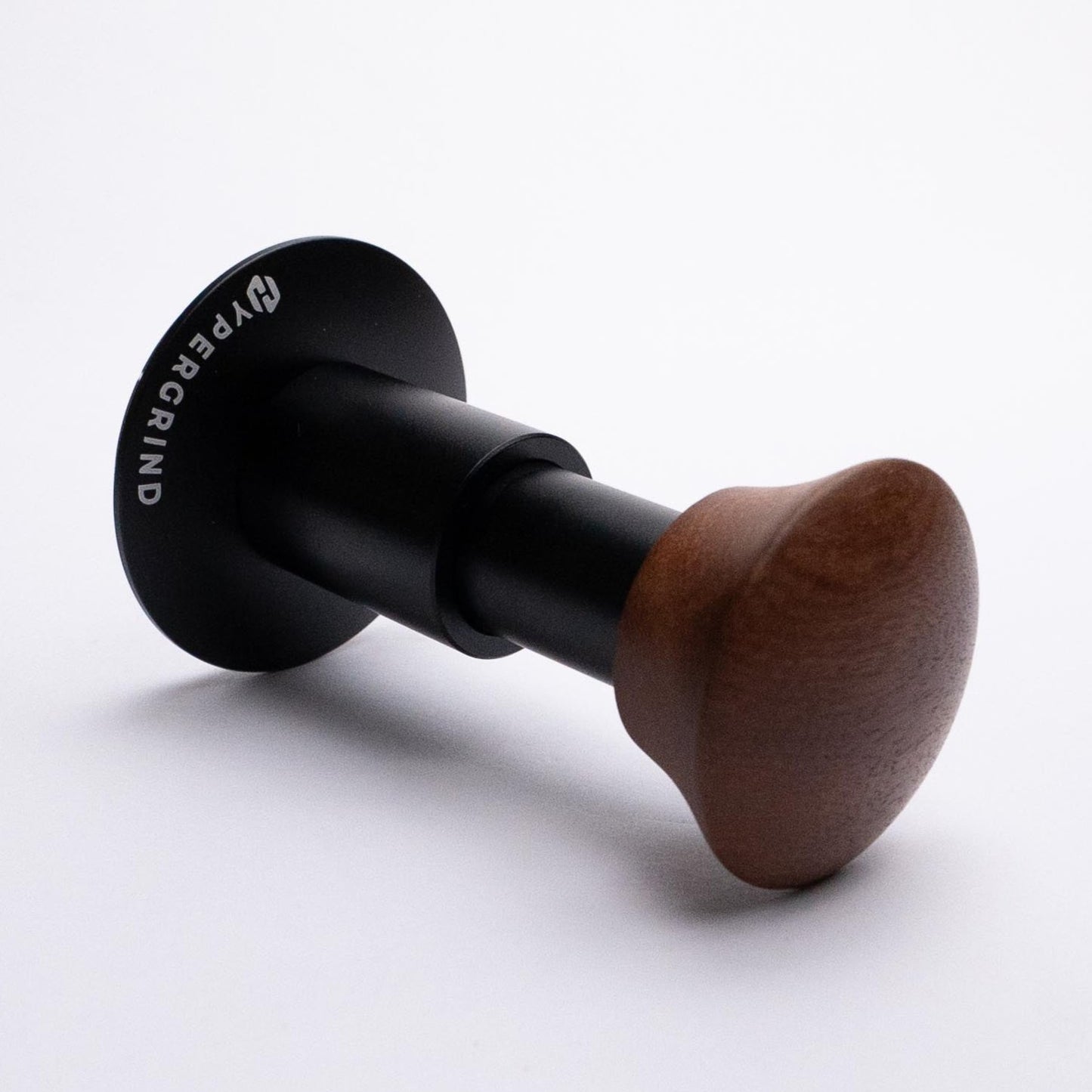 Self Levelling Force Tamper (Black/Rosewood) on its side